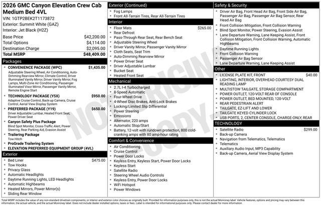 2026 GMC Canyon Elevation