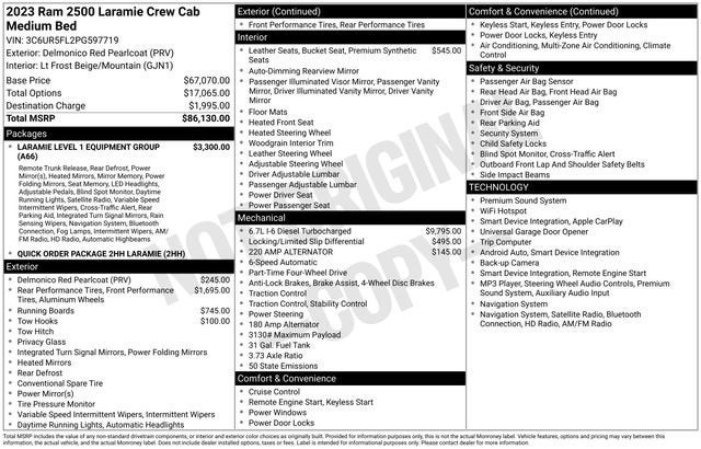 2023 RAM 2500 Laramie Crew Cab 4x4 6'4" Box