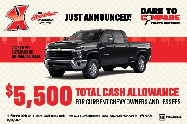 Get $5,500 cash allowance on new Silverado HD at Karl Chevrolet of Stuart