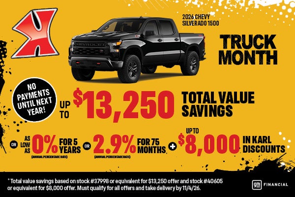 Get up to $13,250 off Silverado 1500 at Karl Chevrolet of Stuart