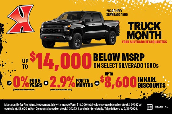 Get up to $14000 below MSRP on select Silverados at Karl Chevrolet of Stuart