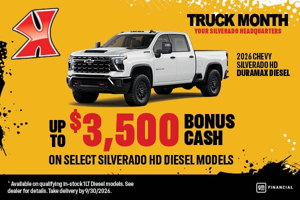 Get up to $3500 bonus cash on Silverado 2500 at Karl Chevrolet of Stuart